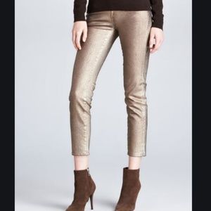 RL Black Label Cropped Matchstick Metallic Jeans